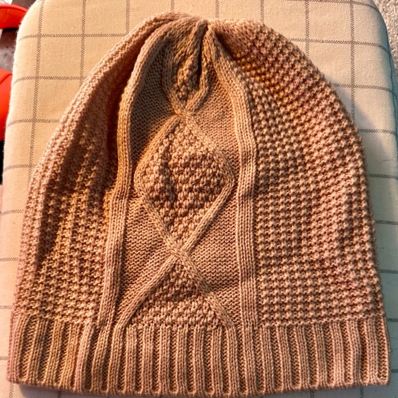 Blush Pink Textured Knit Beanie | Women’s Slouchy Winter Hat - Picture 3 of 10